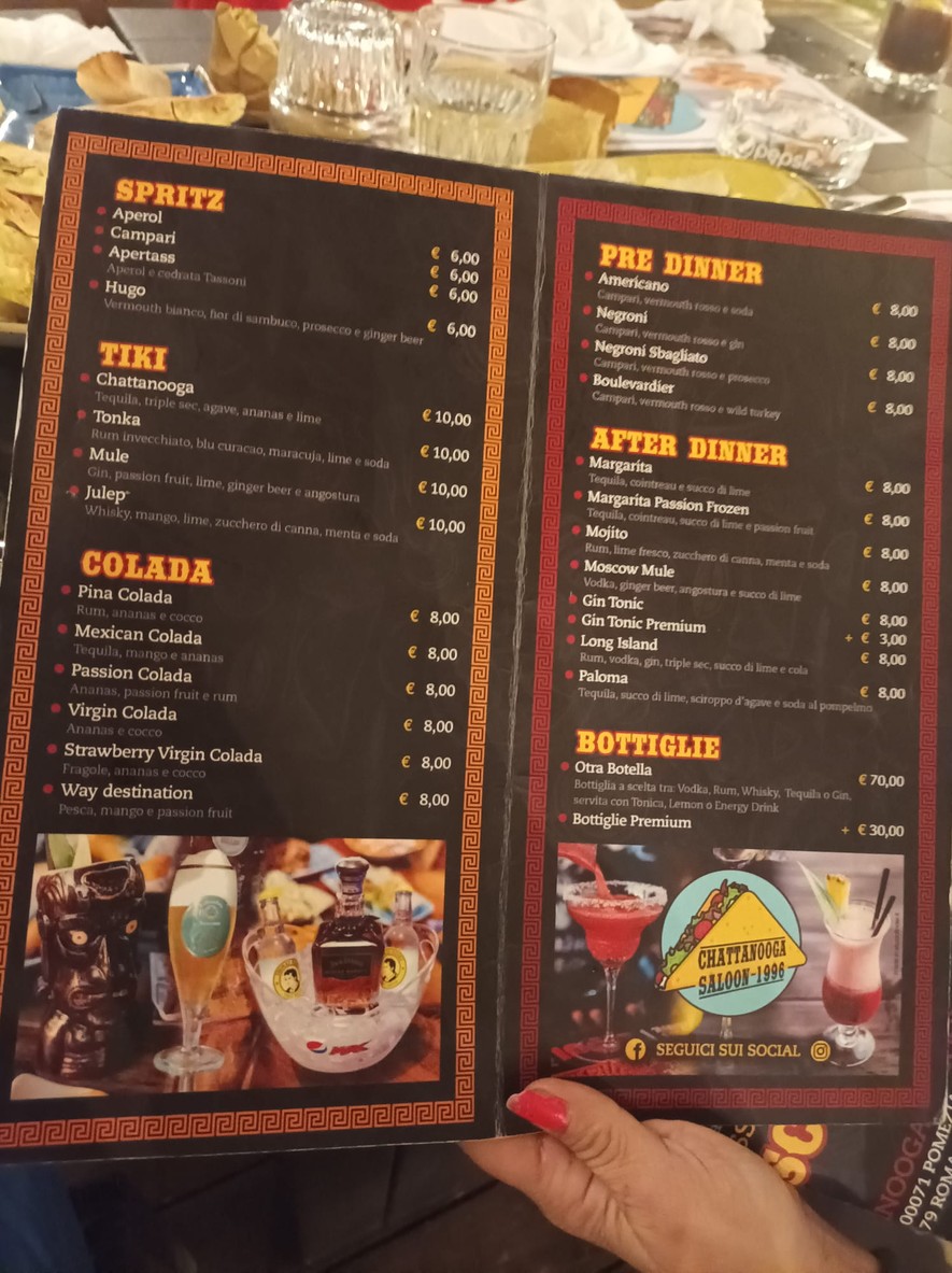 Chattanooga Saloon Appia menu 2