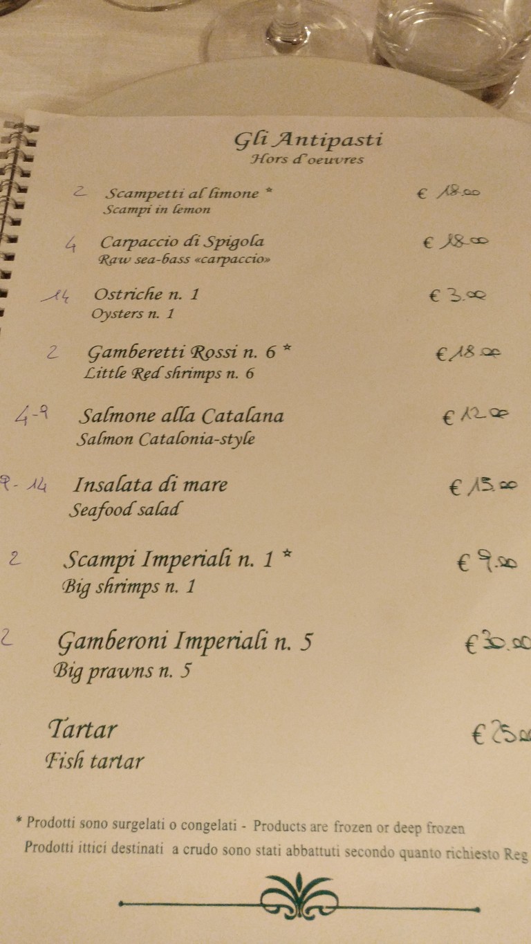 Capo Boi menu 1