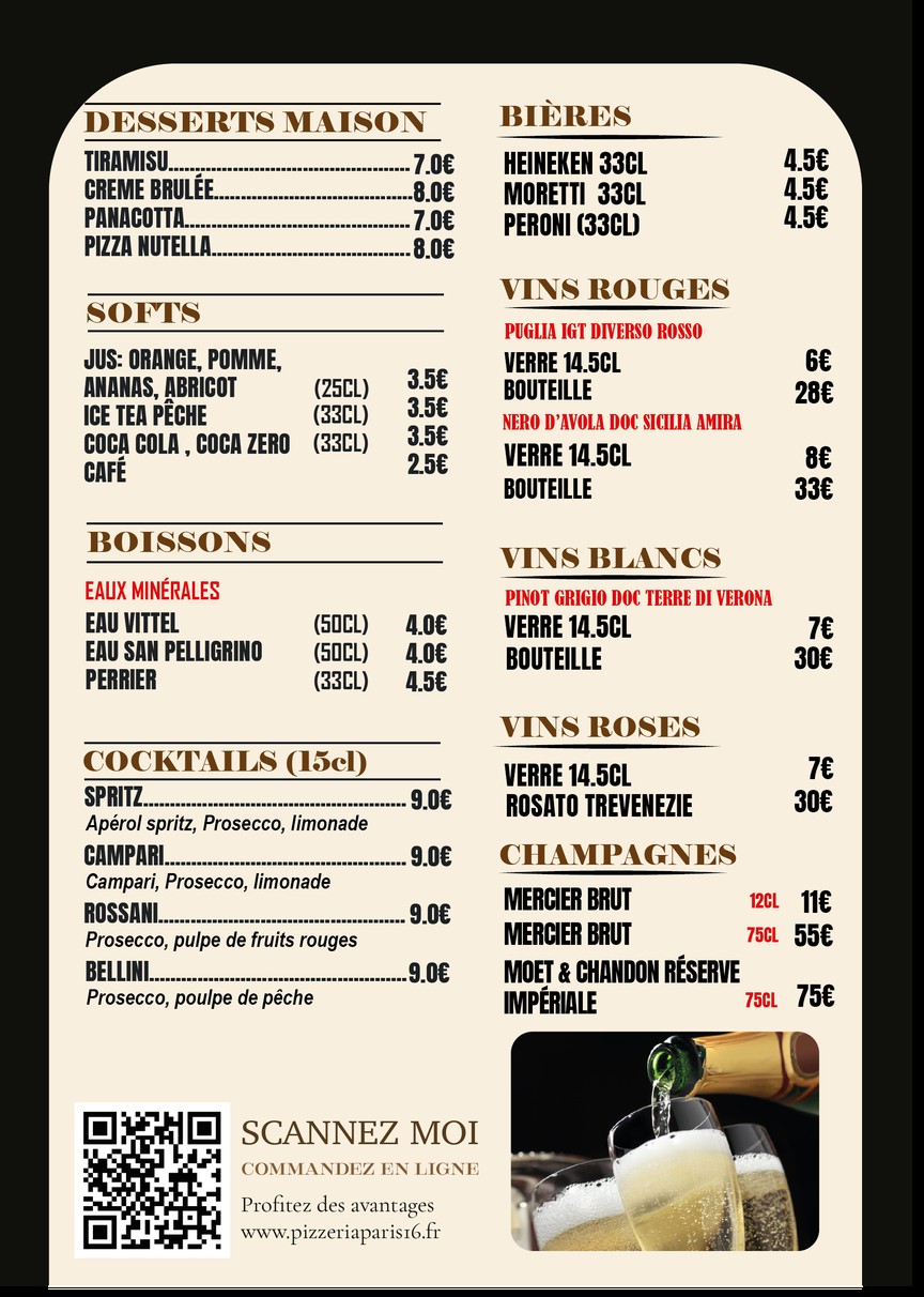 Pizzeria Paris 16 menu 3