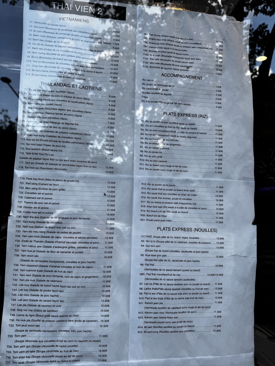 Thai Vien 2 menu 2
