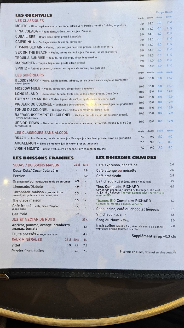 Mon Colonel menu 3