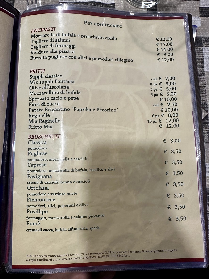 Il Brigantino menu 1