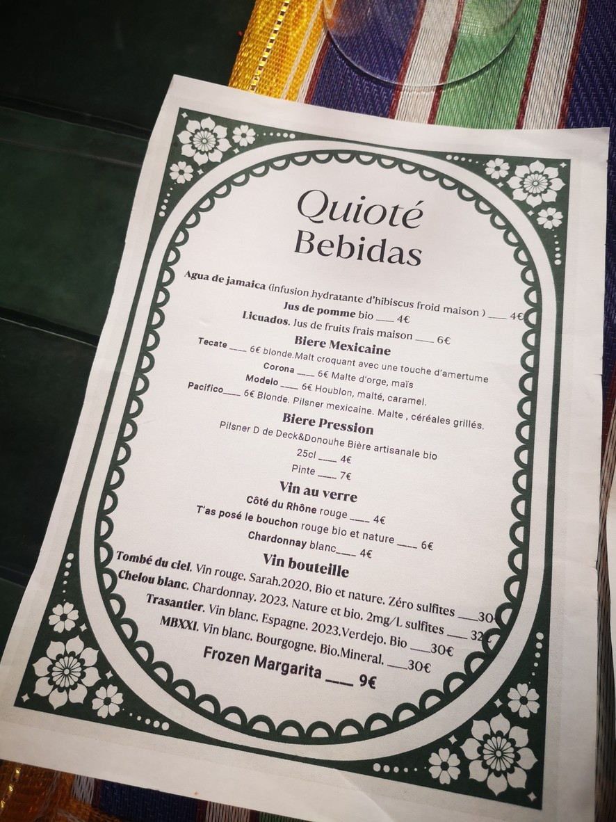 Quioté. Cocina Mexicana menu 2