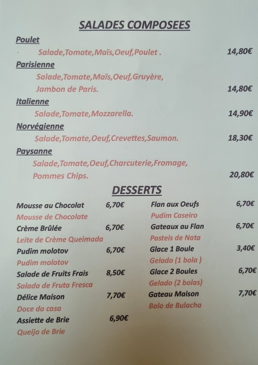Restaurant Portugais O'Churrasco menu 3