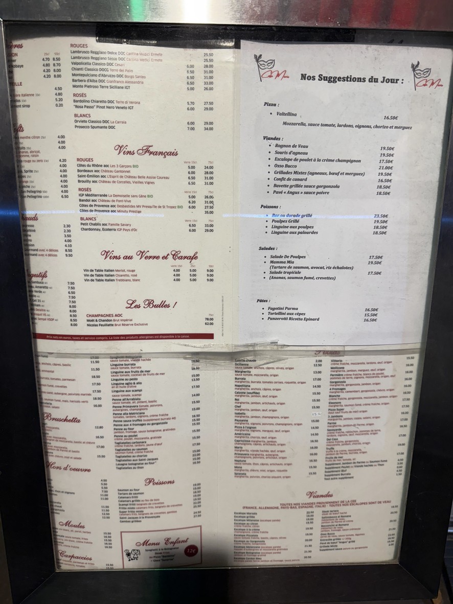 Casa Mario menu 2