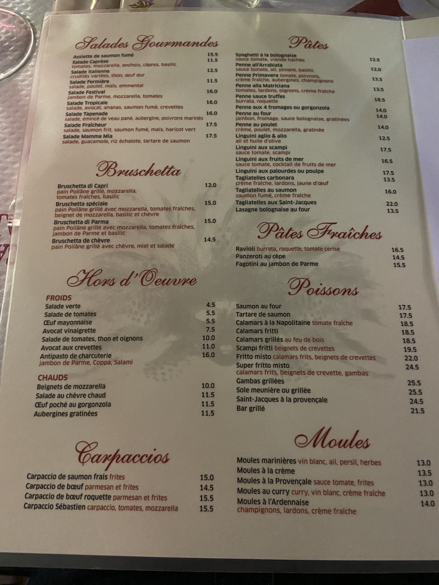 Casa Mario menu 3