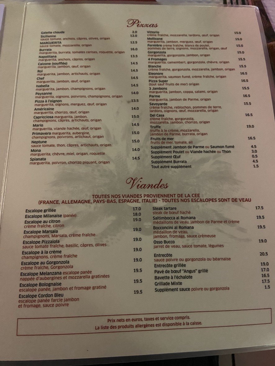 Casa Mario menu 4