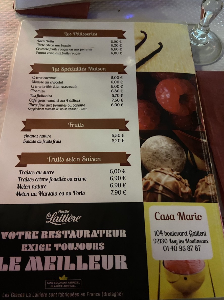 Casa Mario menu 5
