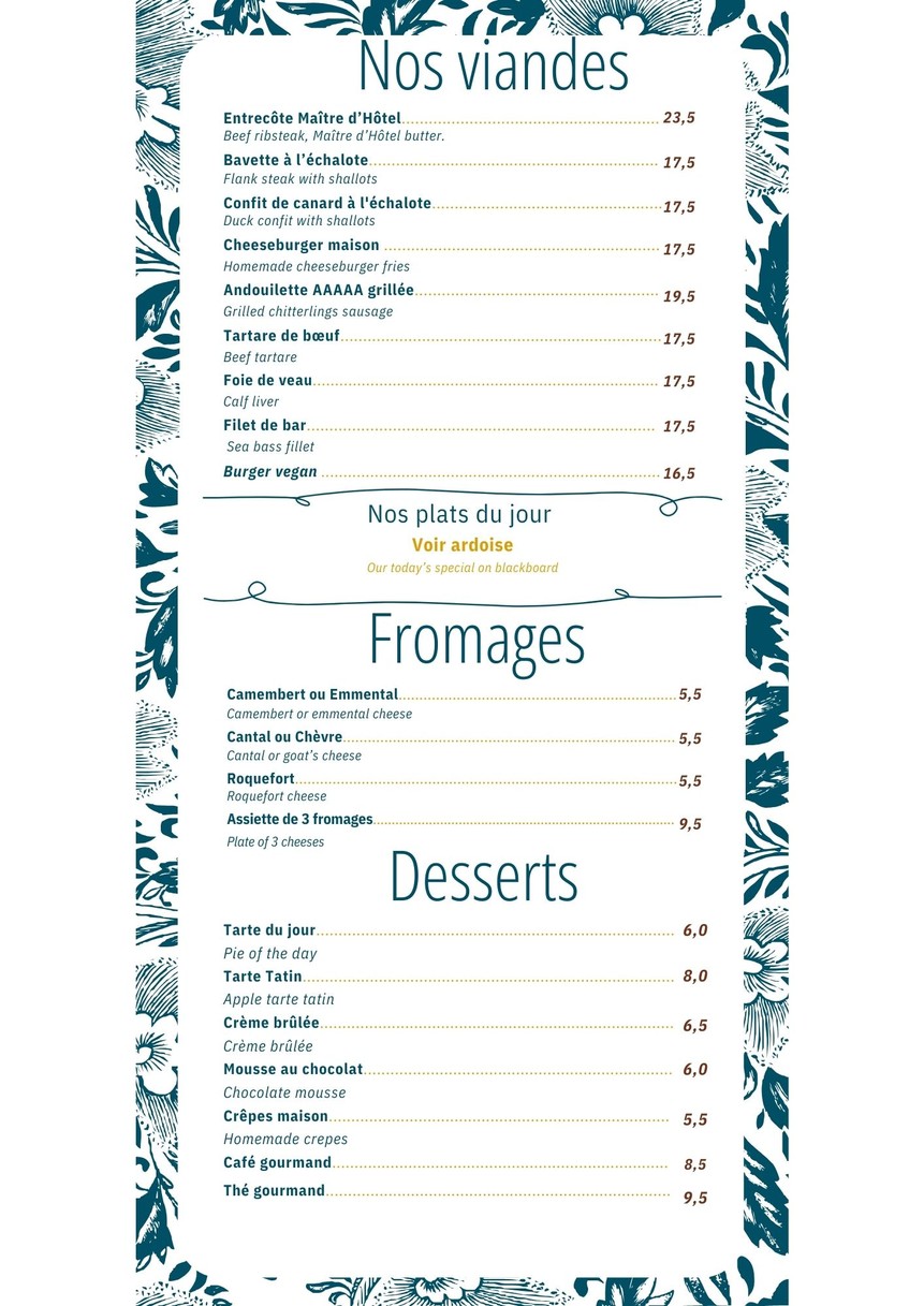 Brasserie de l'Esplanade menu 2