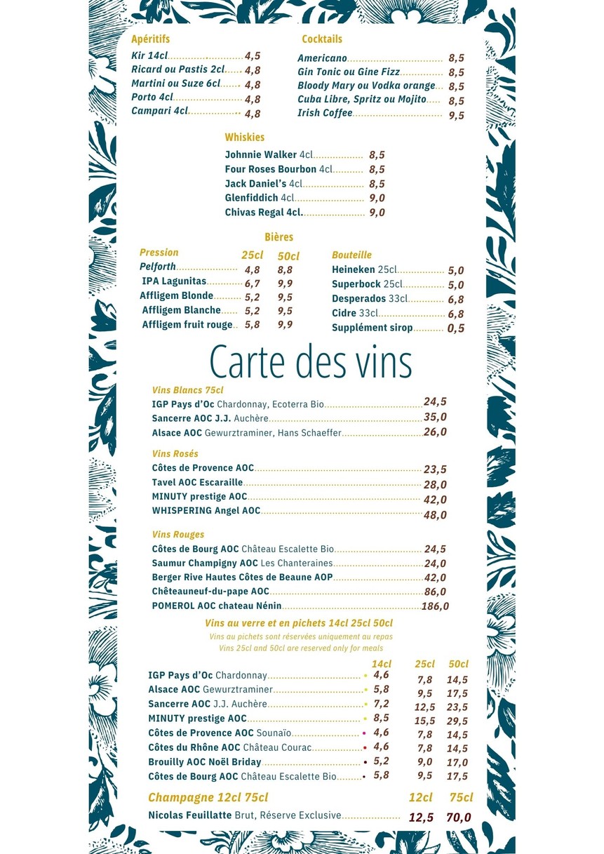 Brasserie de l'Esplanade menu 3