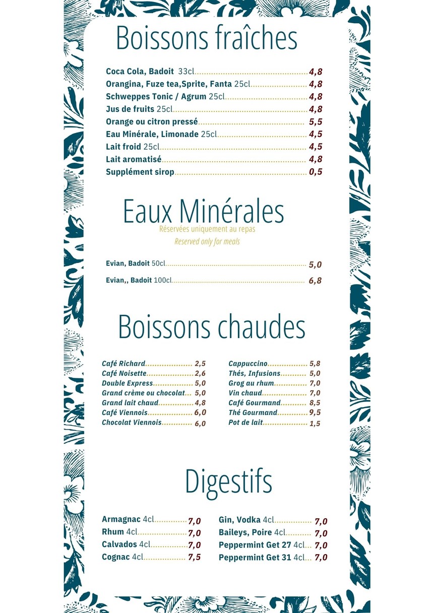 Brasserie de l'Esplanade menu 4