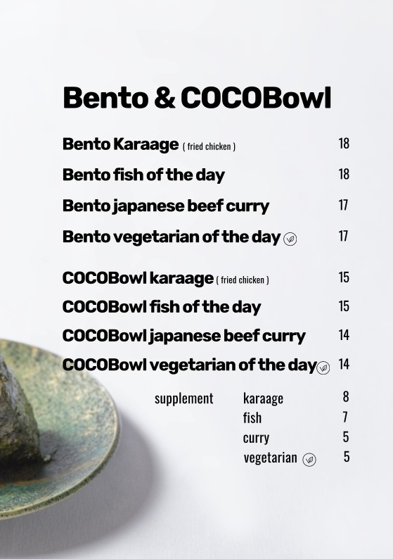 Cococo menu 2