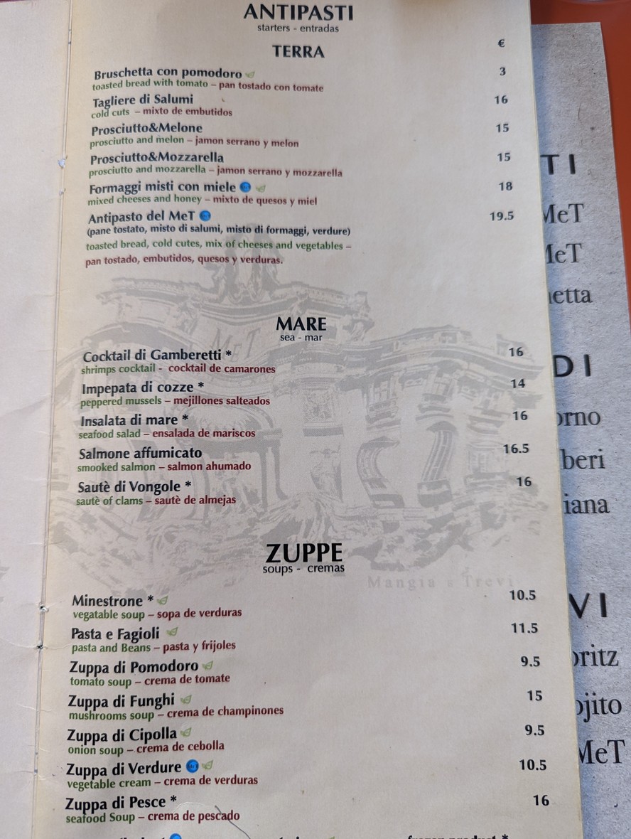 Mangia e Trevi menu 2