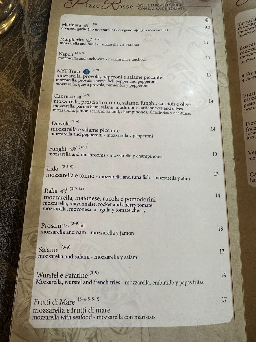 Mangia e Trevi menu 5
