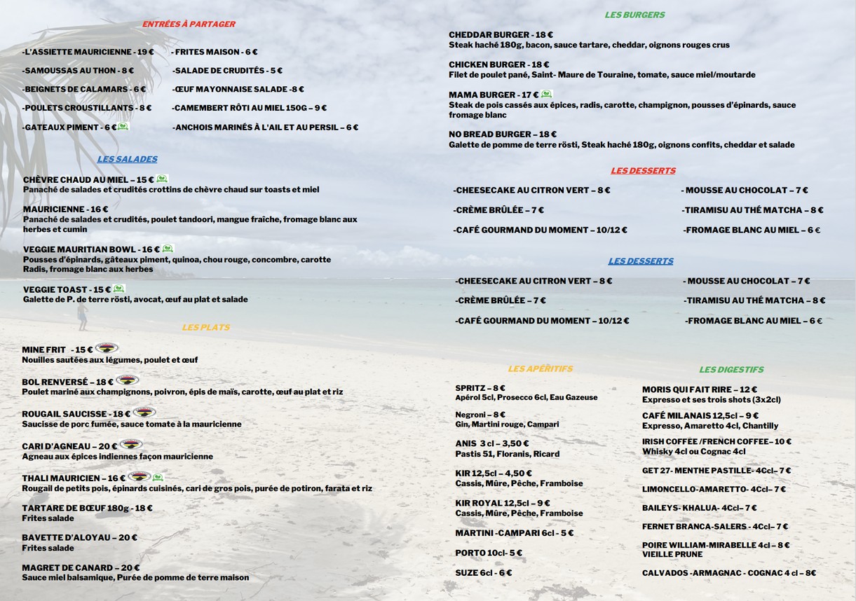 Le Bec Salé menu 2