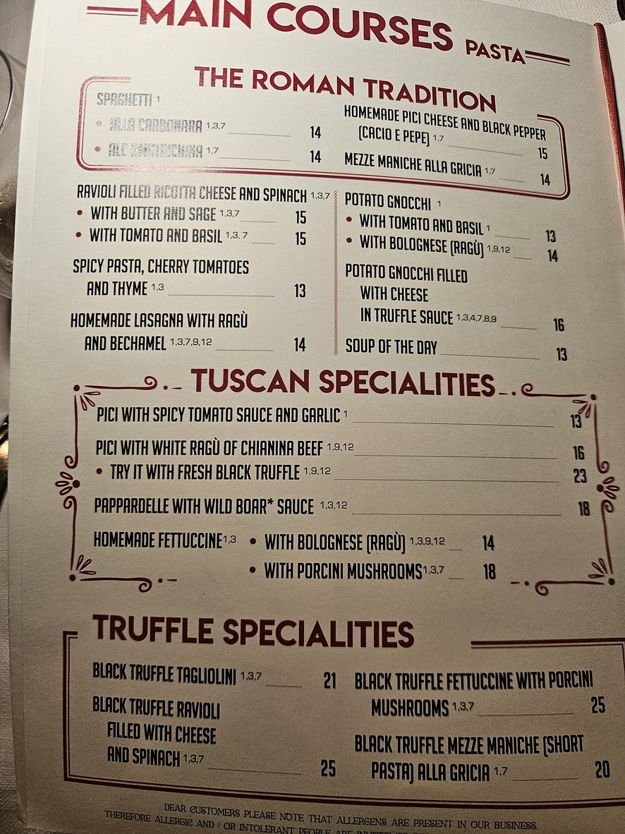 Terra di Siena menu 3