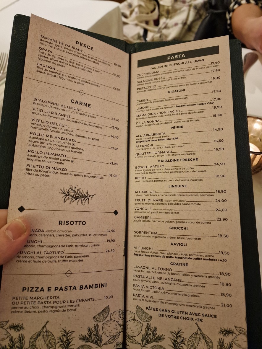 Ozio menu 2