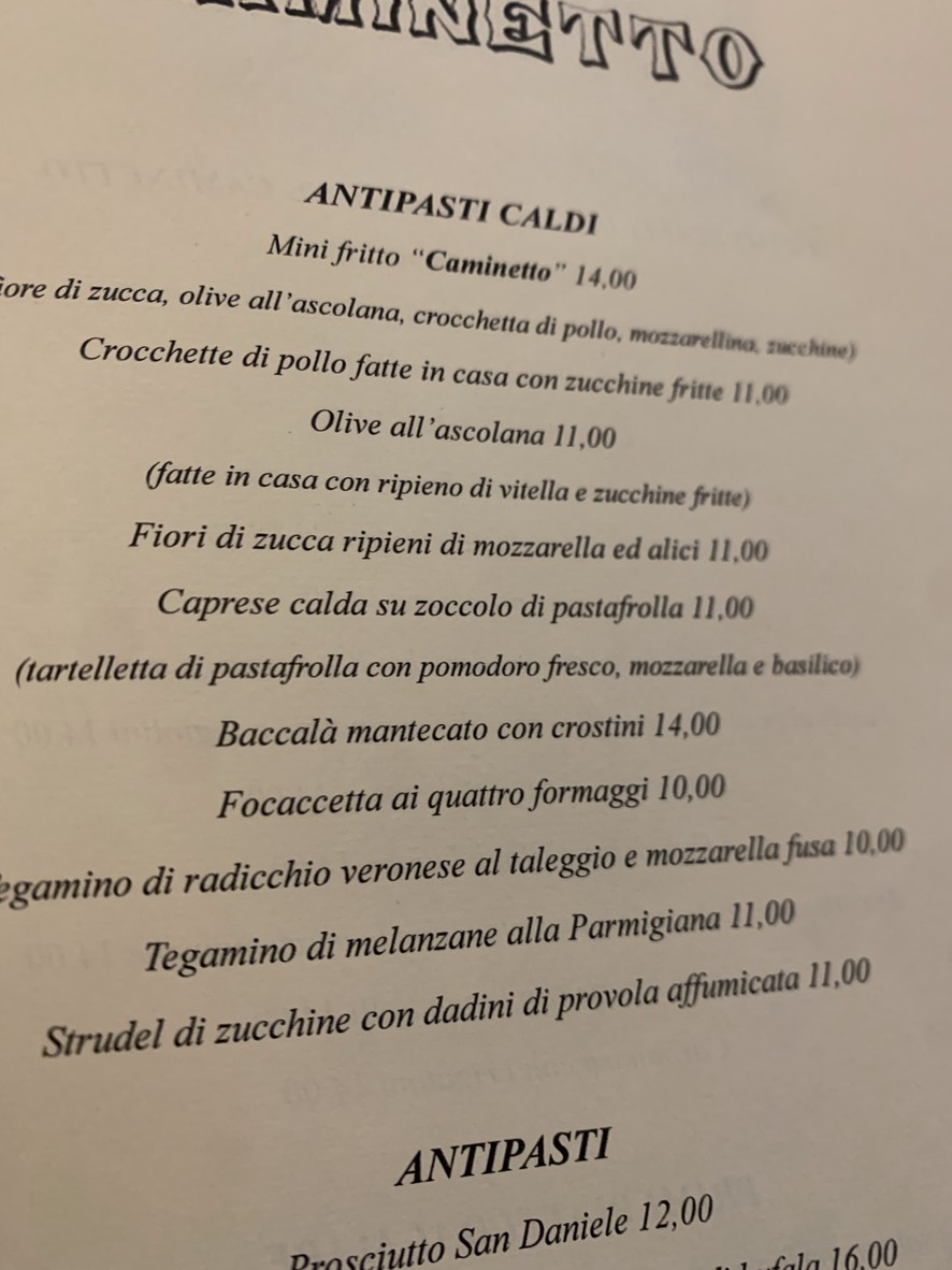 Il Caminetto Restaurant menu 2