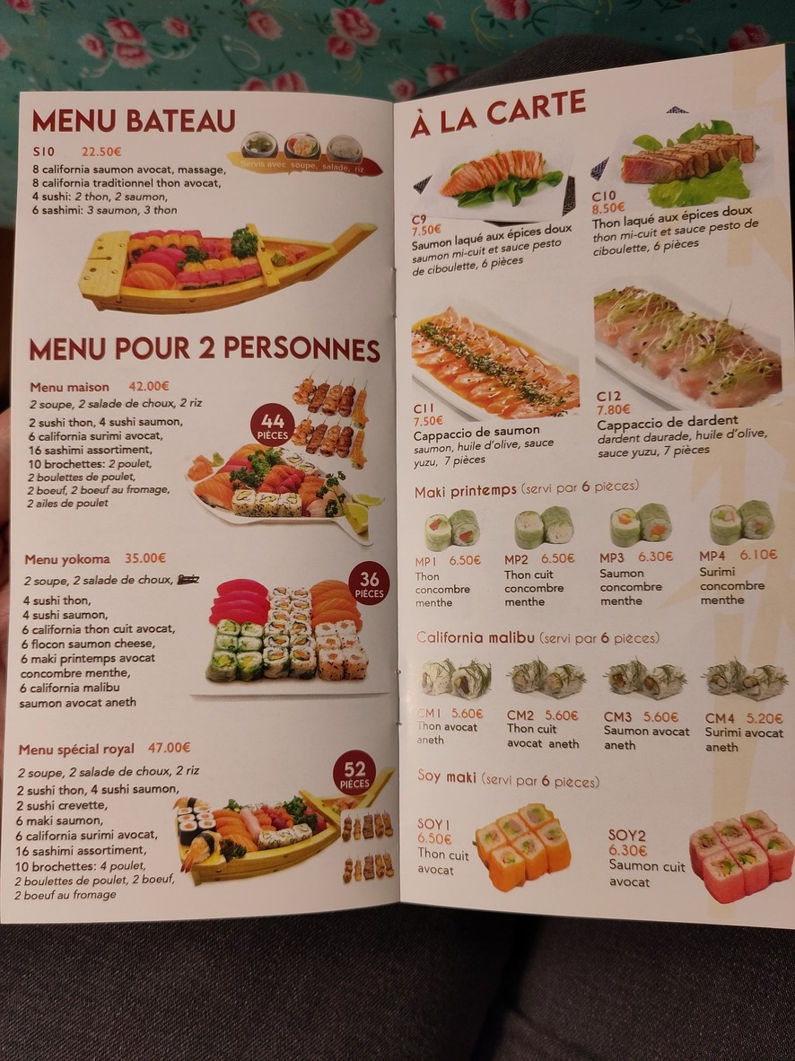 Fukuda sushi menu 2