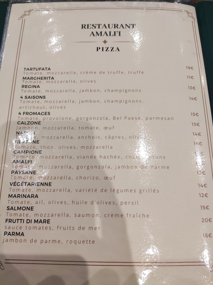 Le Petit Amalfi menu 2