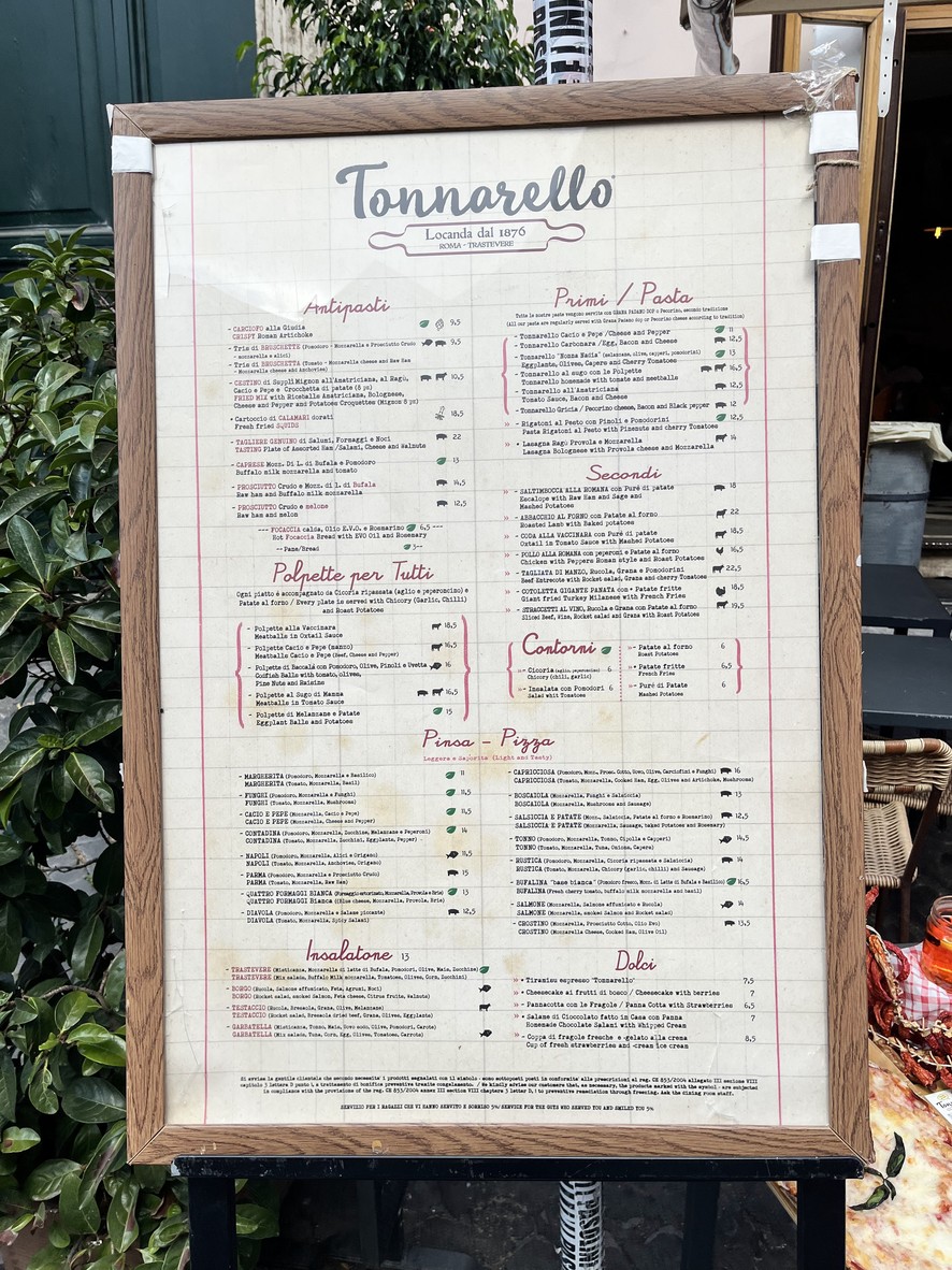 Tonnarello Calisto menu 1