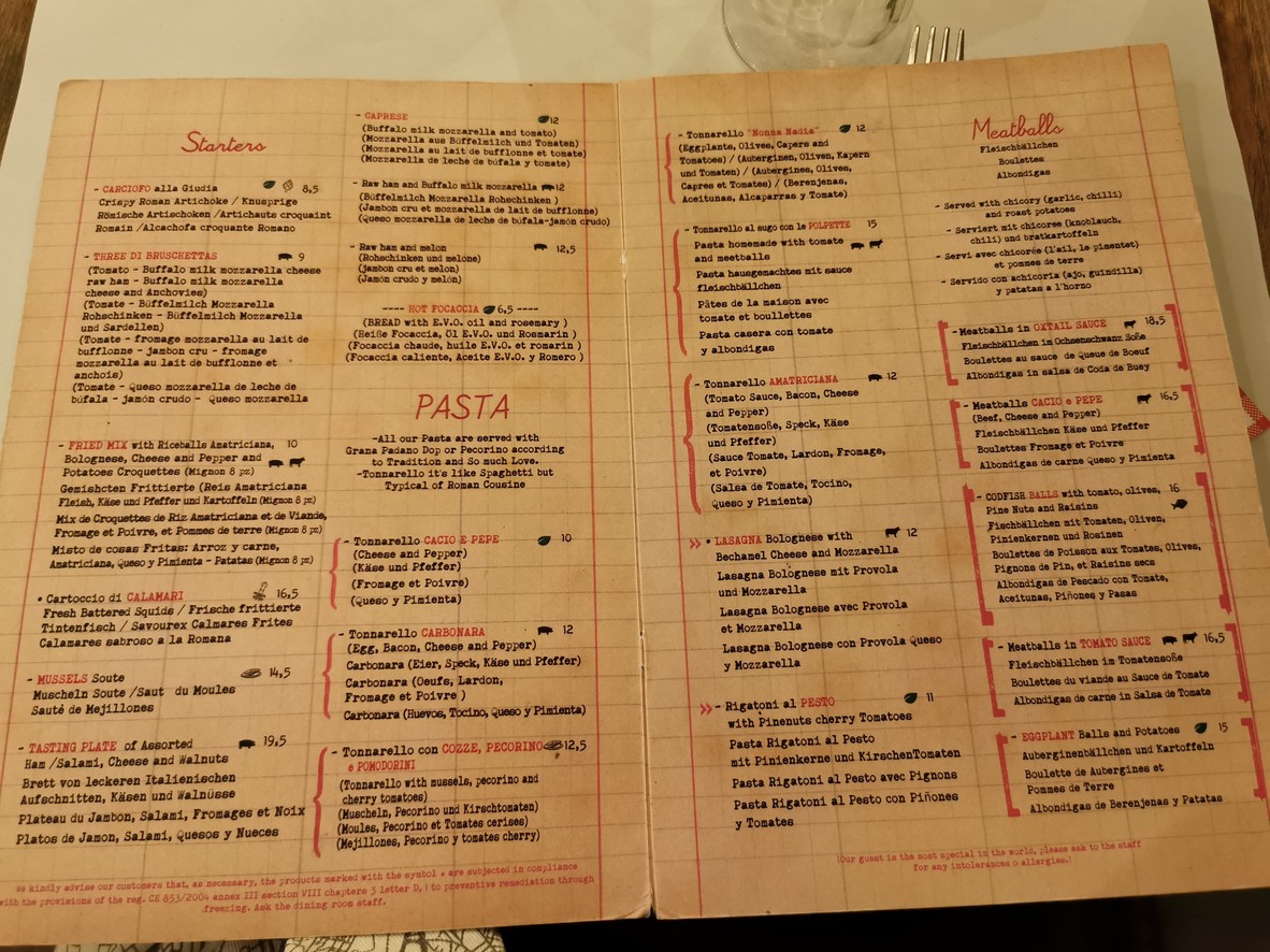 Tonnarello Calisto menu 2