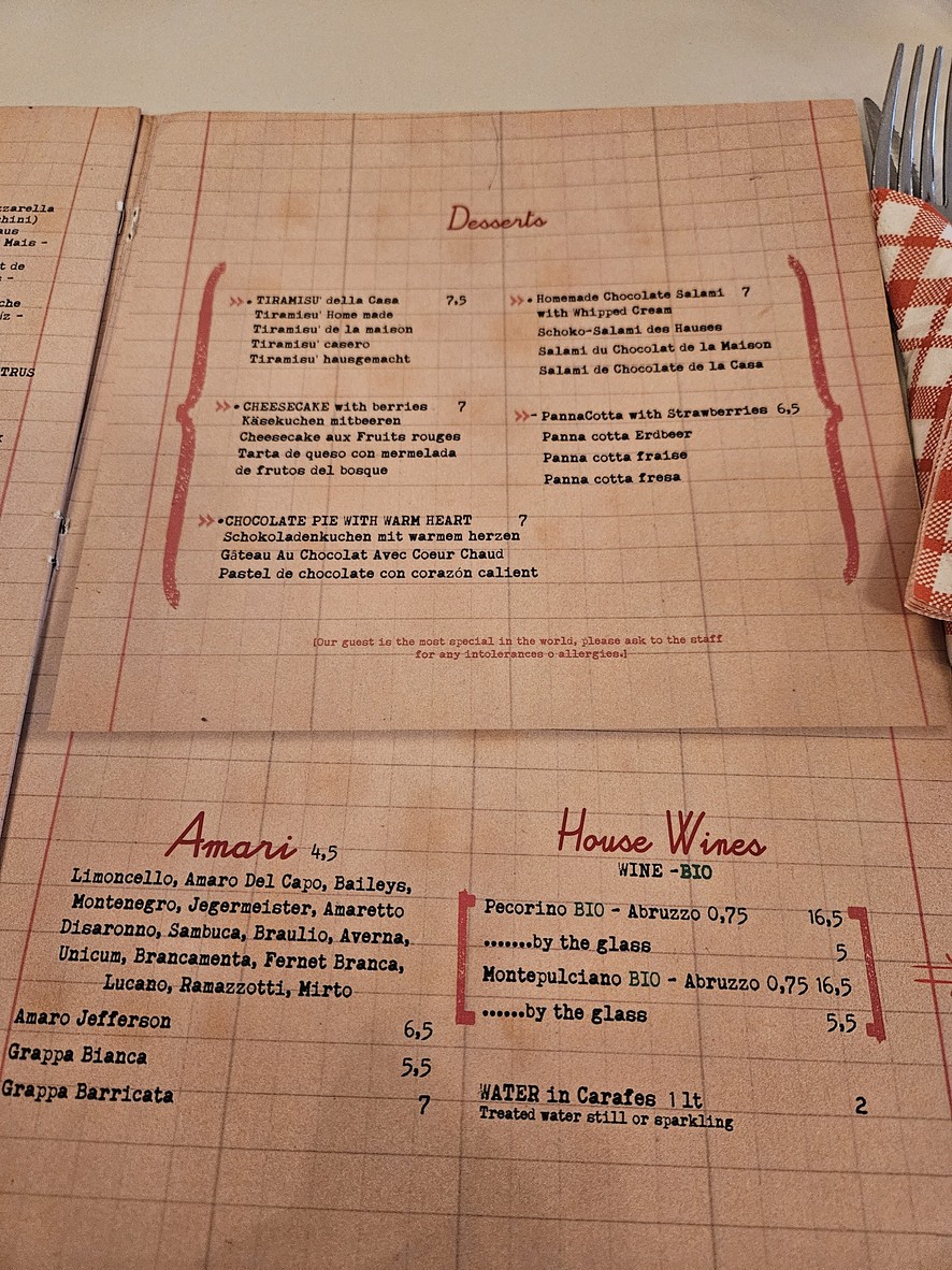 Tonnarello Calisto menu 6