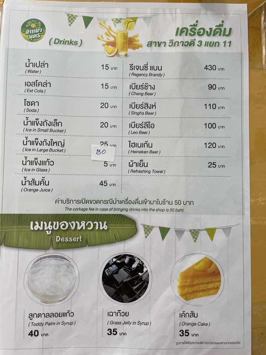 Laab Nuad Udon Vibhavadi 3 menu 3