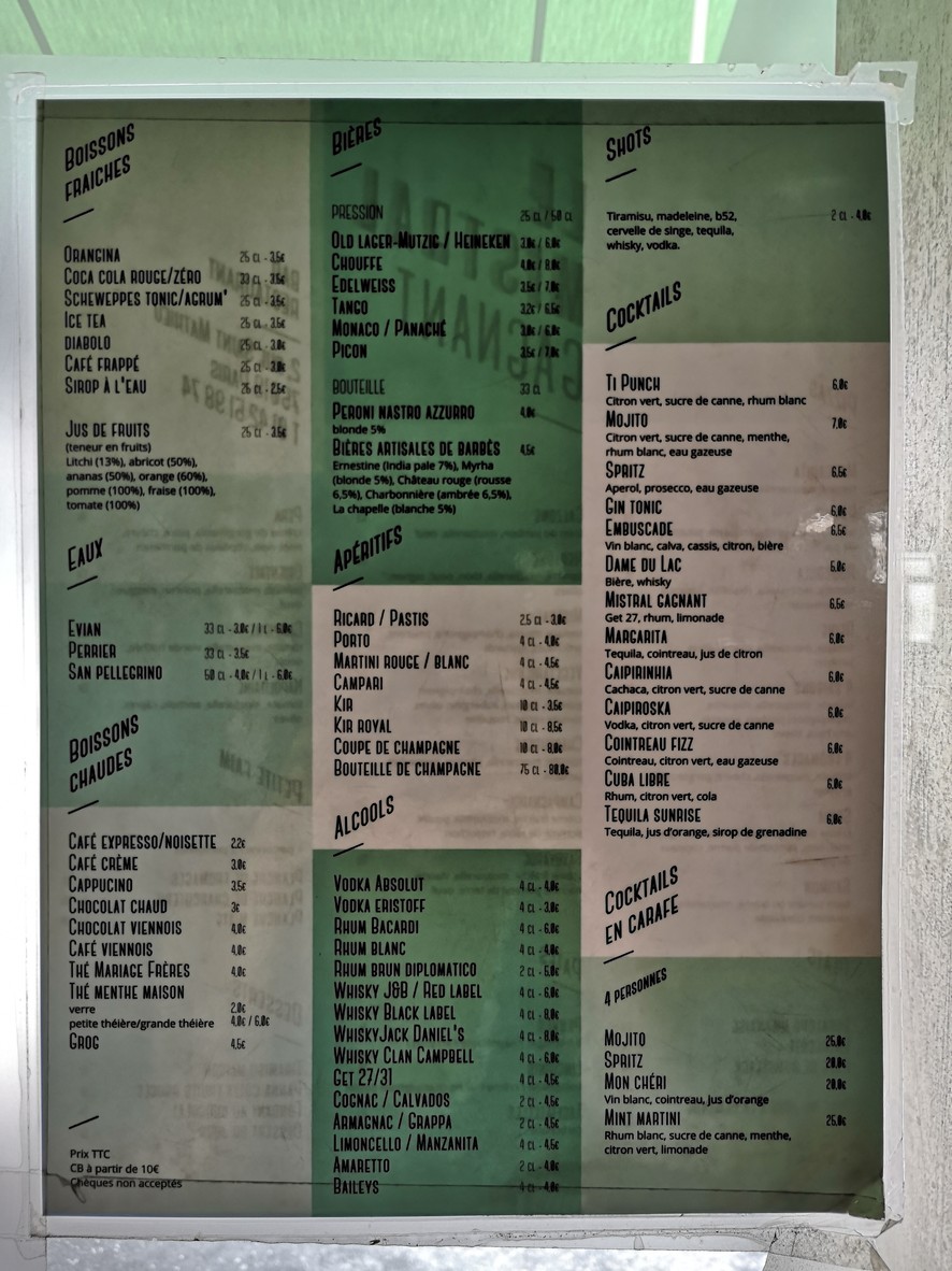 Le Mistral Gagnant menu 2