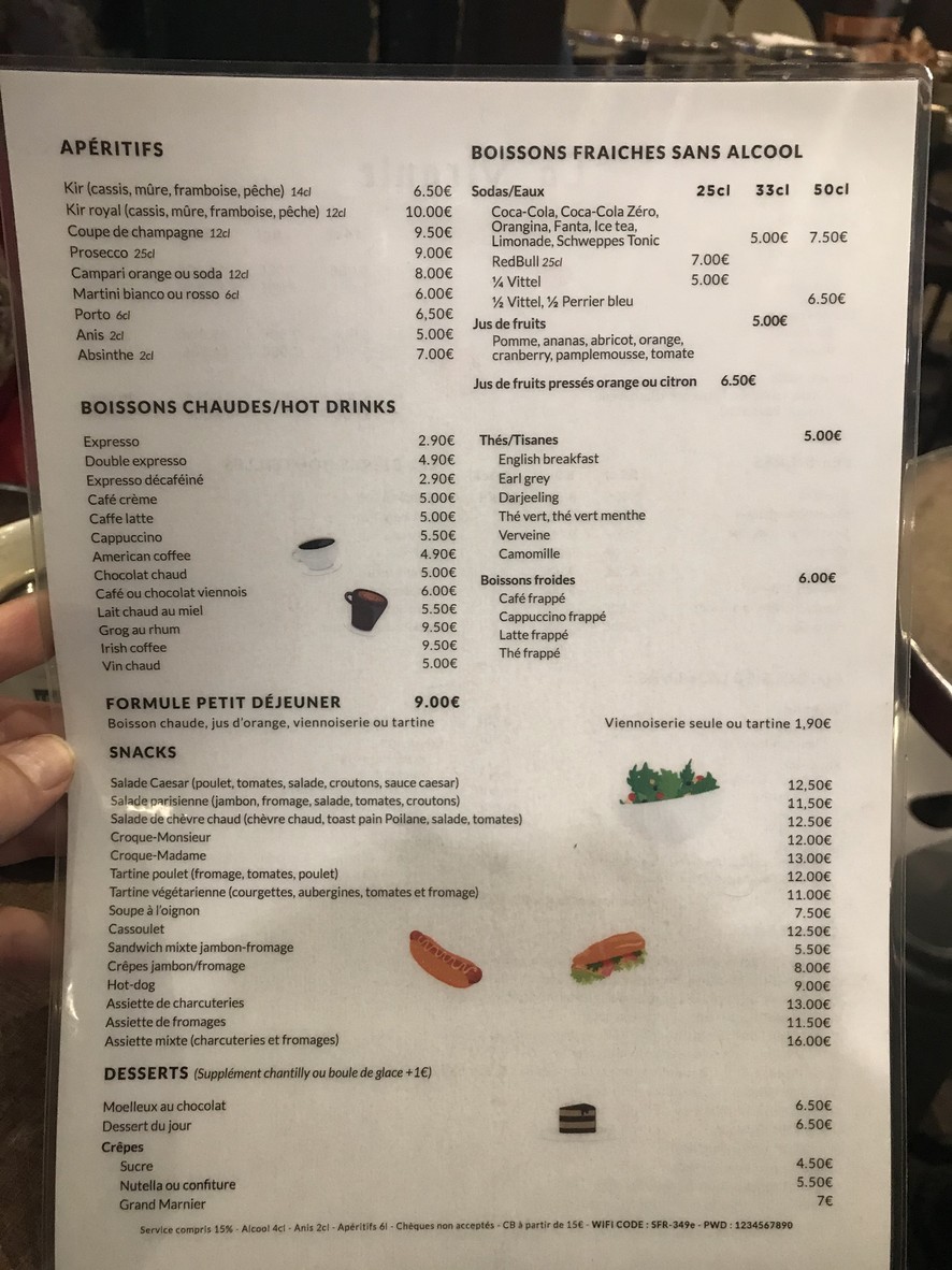 La Virgule menu 1