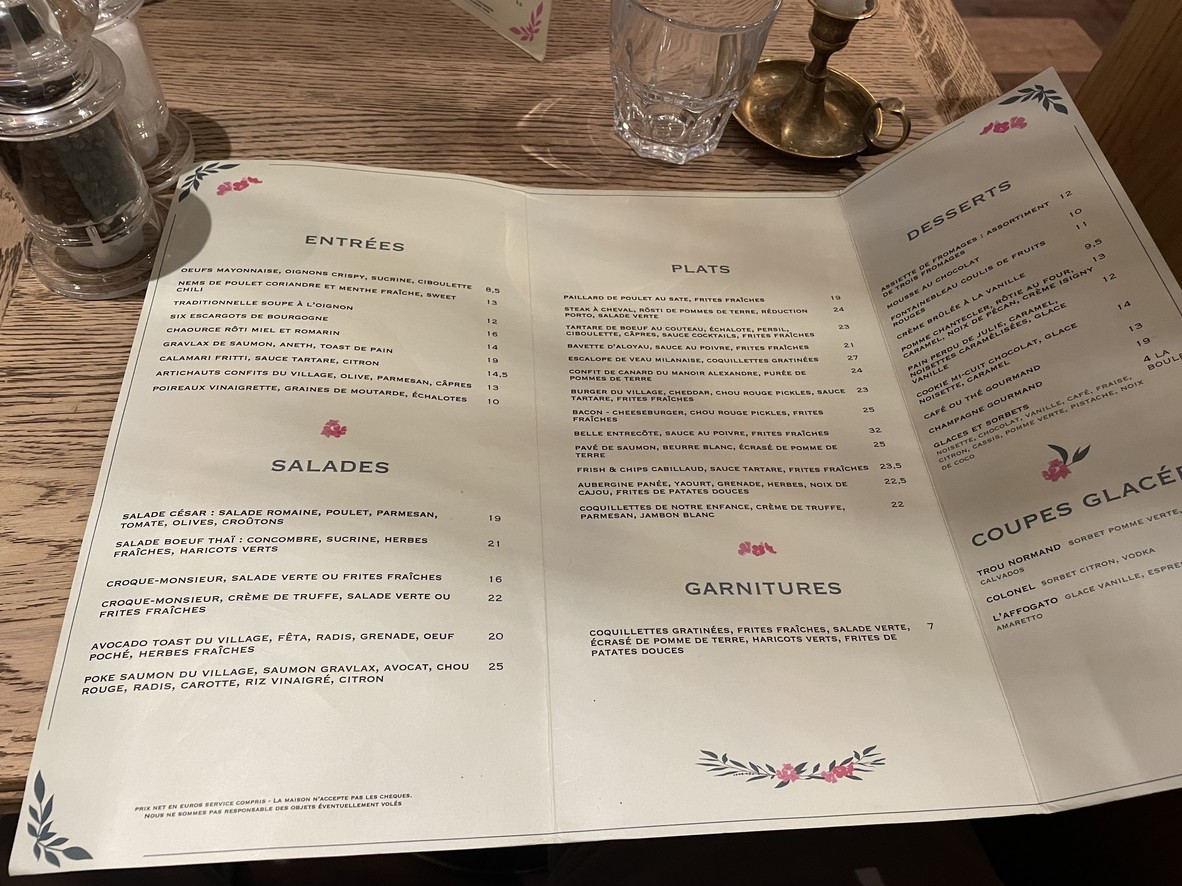 Le Village Café menu 1