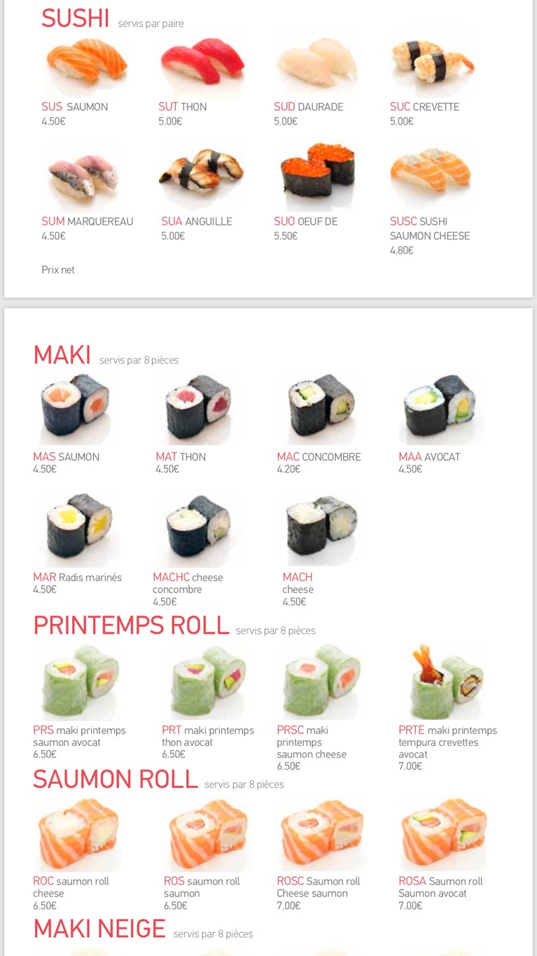 TAIYO menu 2