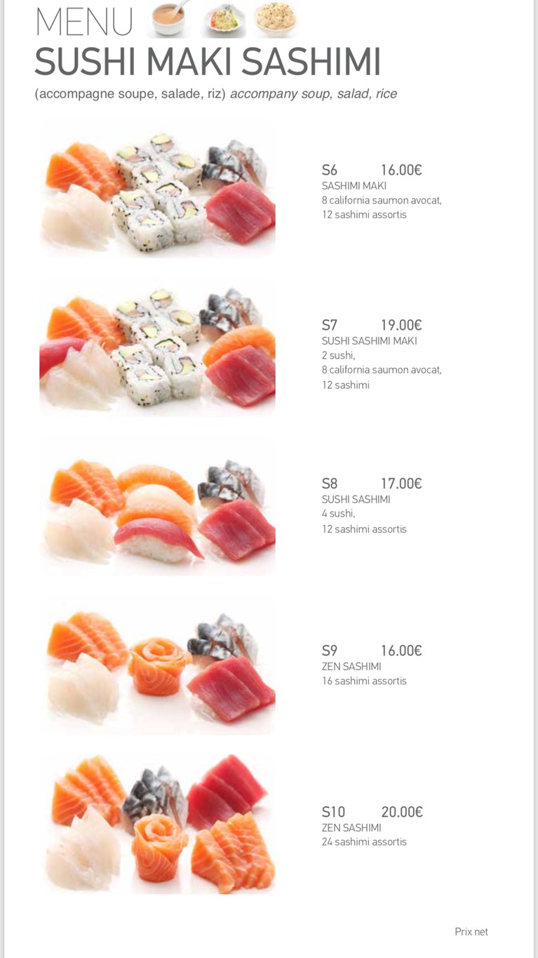 TAIYO menu 4