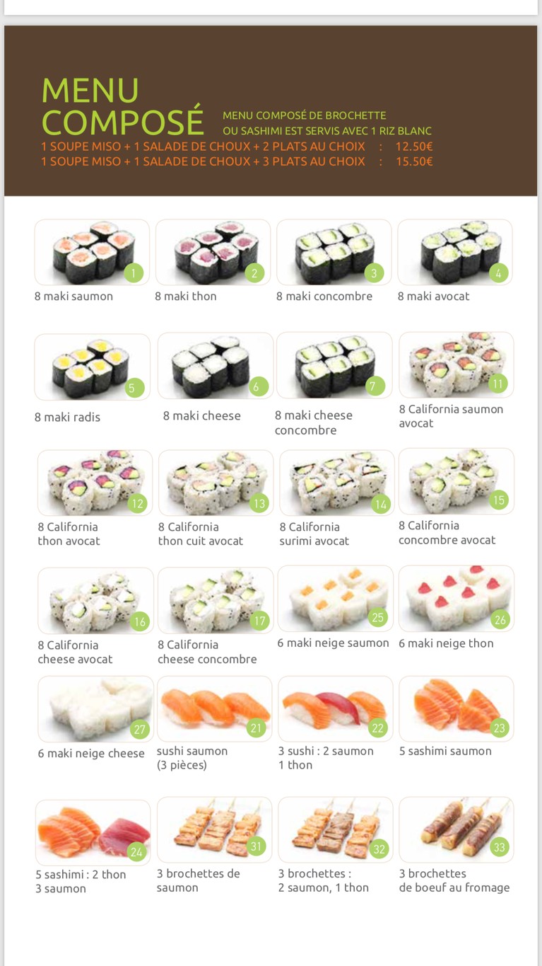TAIYO menu 5