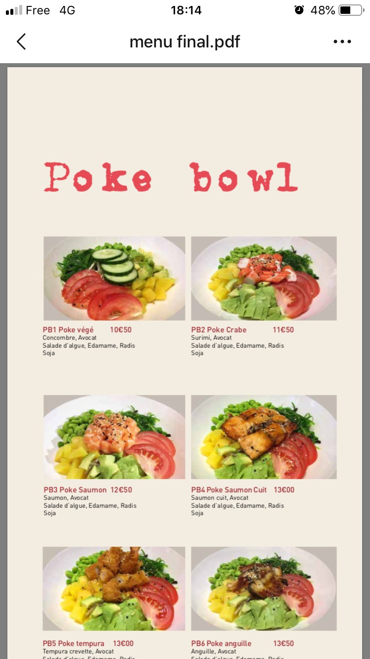 TAIYO menu 8