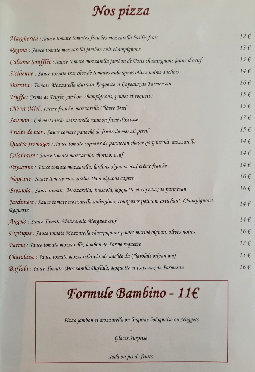 Le Filippo menu 2
