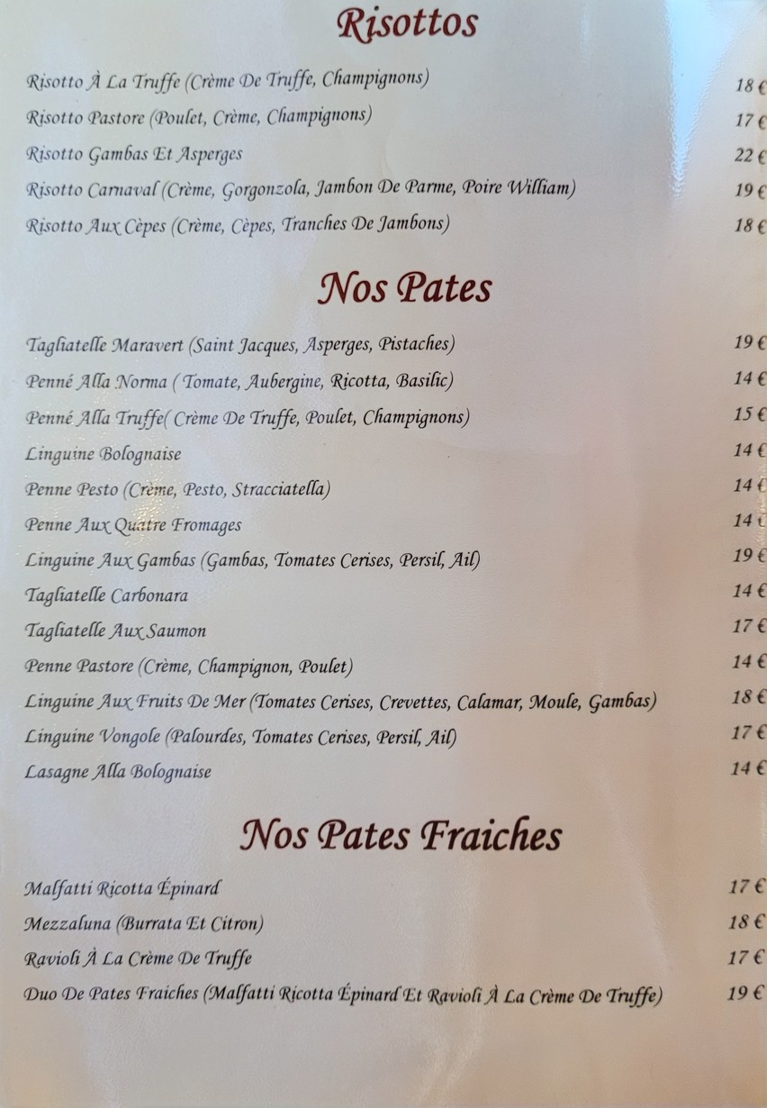 Le Filippo menu 4