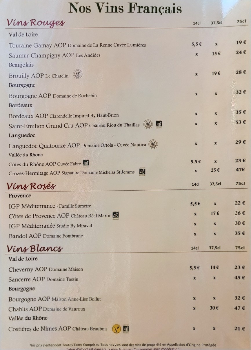 Le Filippo menu 6