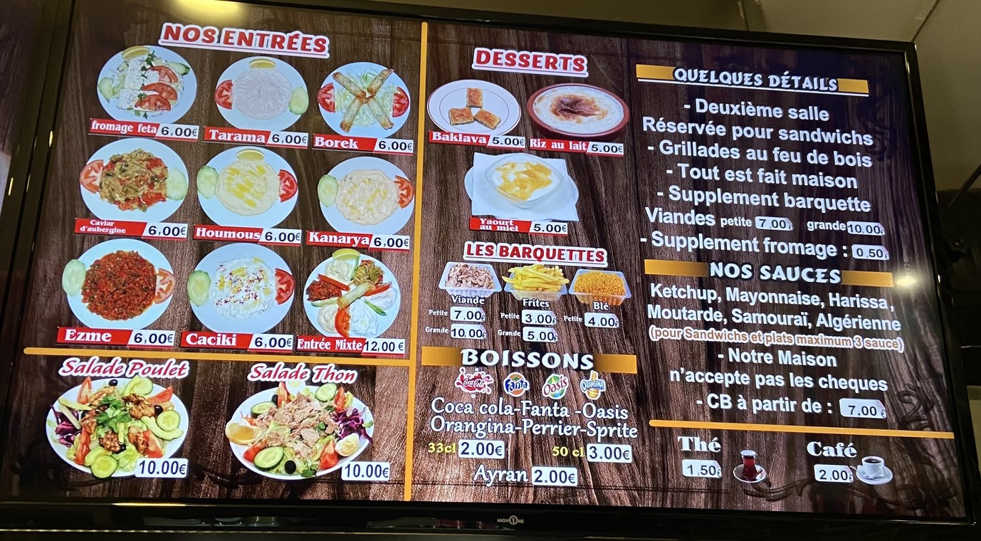 Restaurant La Paix Paris 14 menu 1