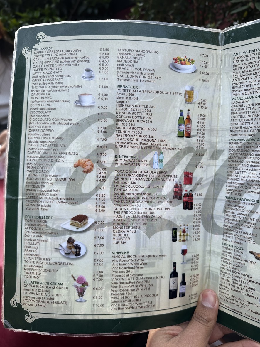 Bar L'Ottagono menu 1