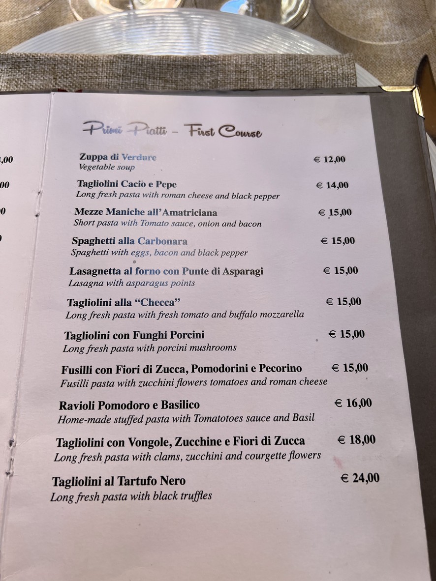 Osteria del Sostegno menu 2