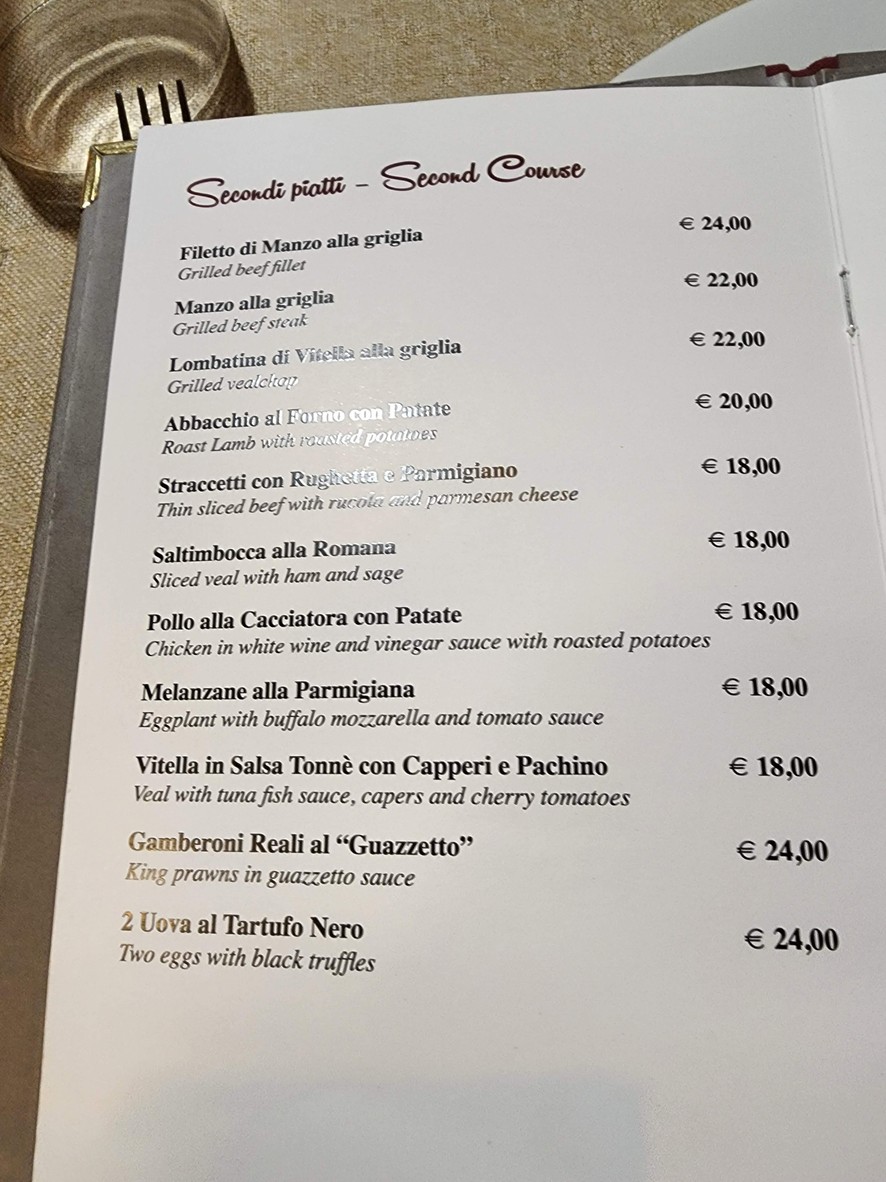 Osteria del Sostegno menu 3