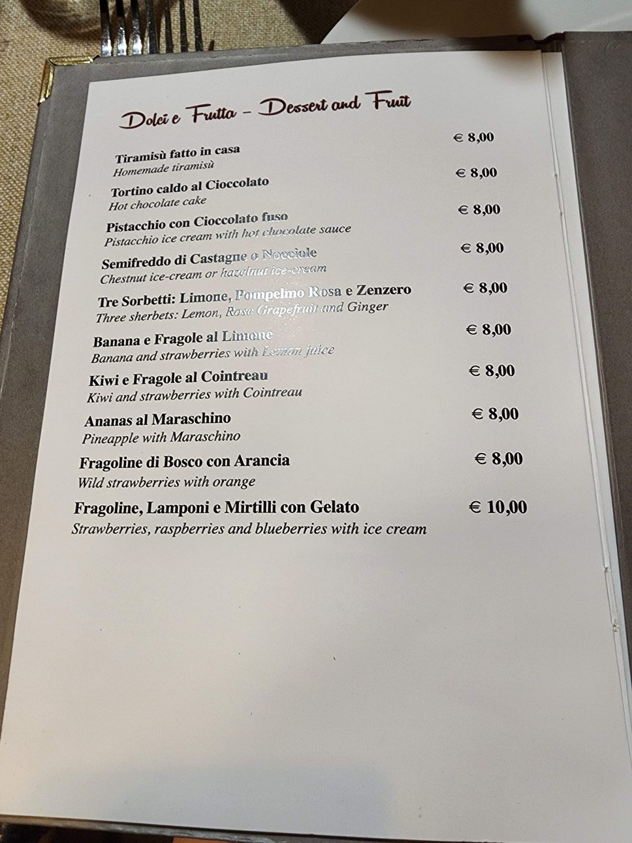 Osteria del Sostegno menu 5