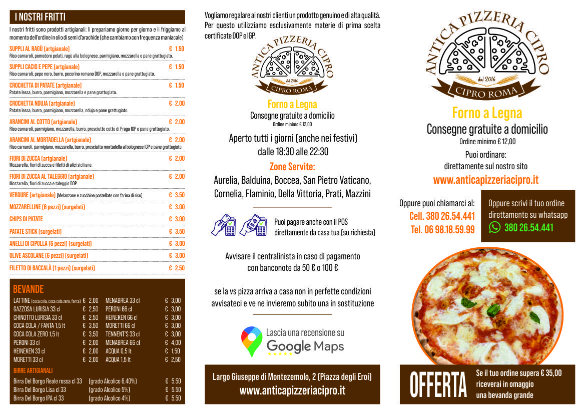 Antica Pizzeria Cipro menu 1
