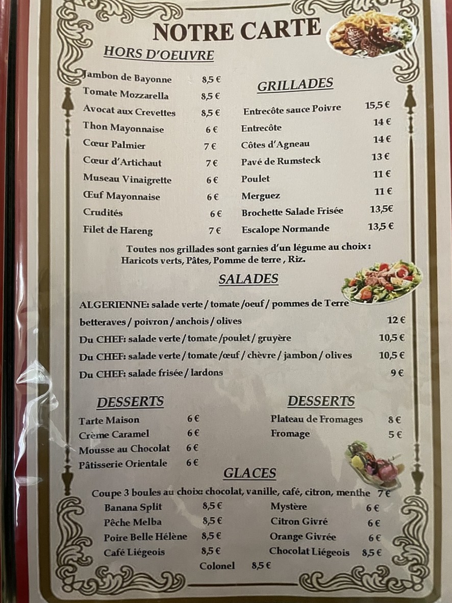 Aux Brochettes menu 2