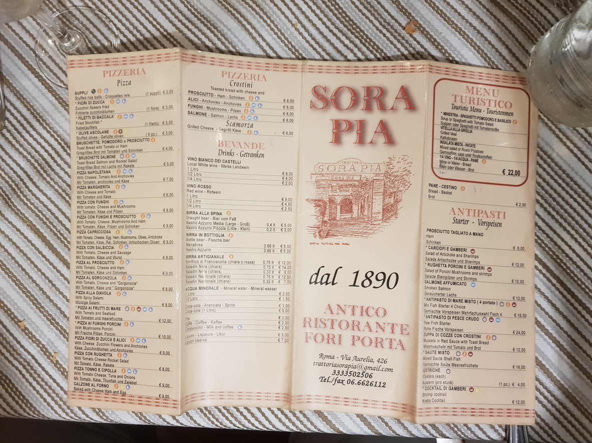 Sora Pia menu 1