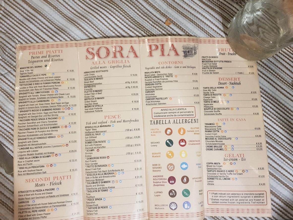 Sora Pia menu 2