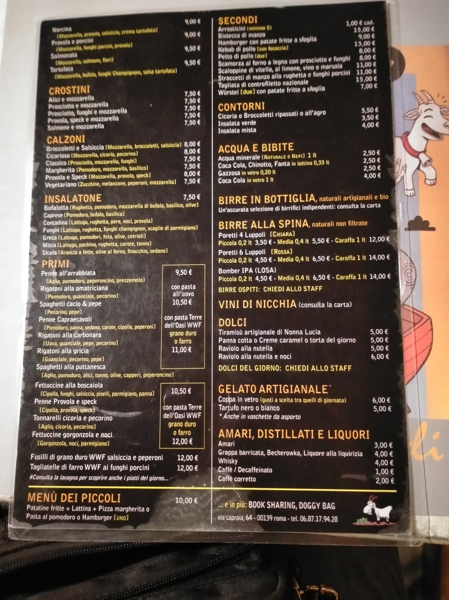 Capraecavoli Pizzeria & Ristorante al Tufello menu 2