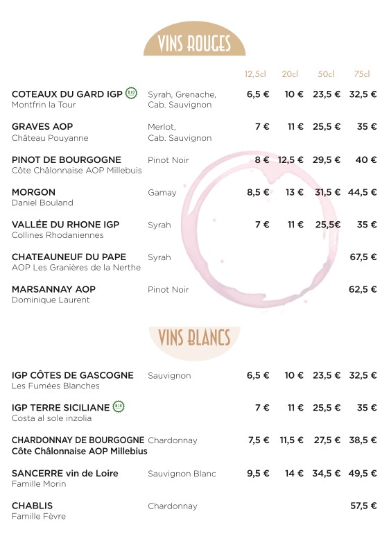 Brasserie À la place Saint Georges - Paris 09 menu 3