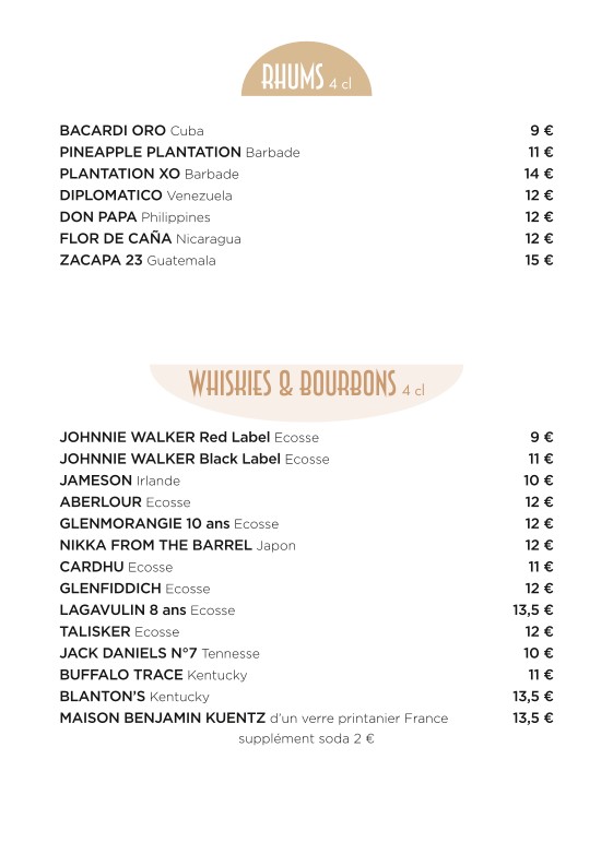 Brasserie À la place Saint Georges - Paris 09 menu 4